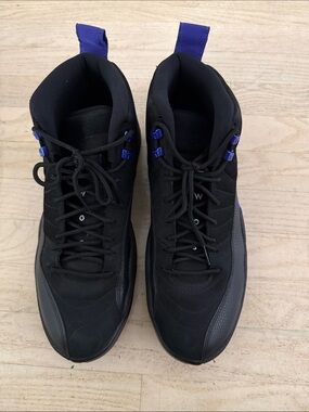 Jordan Men's Black and Purple High-Top Athletic Sneakers